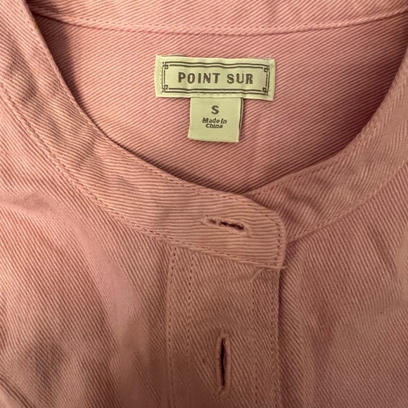 Point Sur by J Crew Women's Small Pink Twill Denim Button Down Shirt Full Sleeve - Picture 8 of 9